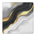 thumbnail image 1 of Black White Gold Wave Marble Square Fitted Tablecloth with Elastic Edge,Square Table Cover,Washable Elastic Table Cover for Home Kitchen Party Decor 36"x36", 1 of 6