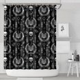 thumbnail image 1 of Black White Gothic Cat Skull Key Pattern Shower Curtain 84"x72" ,Bathroom Decorative Shower Curtains Set with 12 Hooks,Modern Waterproof Washable Shower Curtain, 1 of 6