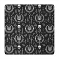 thumbnail image 1 of Black White Gothic Cat Skull Key Pattern Square Fitted Tablecloth with Elastic Edge,Square Table Cover,Washable Elastic Table Cover for Home Kitchen Party Decor 34"x34", 1 of 6