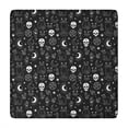 thumbnail image 1 of Black White Gothic Cat Skull Moon Pattern Square Fitted Tablecloth with Elastic Edge,Square Table Cover,Washable Elastic Table Cover for Home Kitchen Party Decor 34"x34", 1 of 6