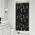 thumbnail image 1 of Black White Gothic Hand Snake Bat Pattern Shower Curtain 36"x72" ,Bathroom Decorative Shower Curtains Set with 12 Hooks,Modern Waterproof Washable Shower Curtain, 1 of 6