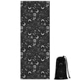 thumbnail image 1 of Black White Gothic Moon Flower Card Pattern Hot Yoga Mat Towel Non Slip for Hot Yoga - Quick-Drying Yoga Mat Cover with 4 Corner Pockets with Travel Bag - Hot Yoga Towel Non Slip 74"x26", 1 of 6