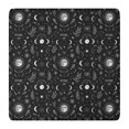thumbnail image 1 of Black White Gothic Moon Flower Leaf Pattern Square Fitted Tablecloth with Elastic Edge,Square Table Cover,Washable Elastic Table Cover for Home Kitchen Party Decor 36"x36", 1 of 6