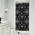thumbnail image 1 of Black White Gothic Skull Butterfly Moon Pattern Shower Curtain 36"x72" ,Bathroom Decorative Shower Curtains Set with 12 Hooks,Modern Waterproof Washable Shower Curtain, 1 of 6