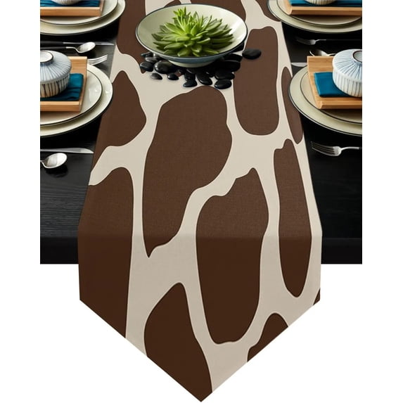 Black White Graffiti Cow Spot Table Runners Tablecloths Holidays Vintage Wedding Party Long Table Runner Stain Resistant Dress
