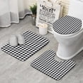 thumbnail image 1 of Black White and Gray Checkerboard Pattern Bathroom Rugs Sets 3 Piece,Toilet Cover Set,Absorbent Non Slip Bathroom Mats Sets with U-Shaped Contour Rug Toilet Rug Set, 1 of 5