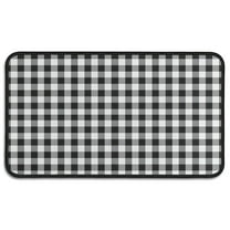 Black White and Gray Checkerboard Pattern Door Rugs,Washable Non Slip Door Mats Indoor,Decorative Door Mats,Entry Mat Indoor for Entrance,Bedroom,Kitchen,Bathroom,30"x17"