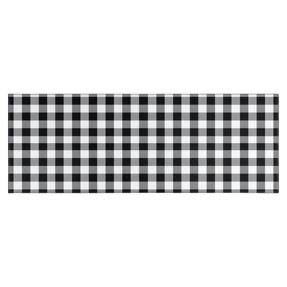 Black White and Gray Checkerboard Pattern Kitchen Rug Mat,Kitchen Runner Rugs Non Skid Washable,Decorative Kitchen Floor Mats for Kitchen,Sink,Laundry,17"X47"