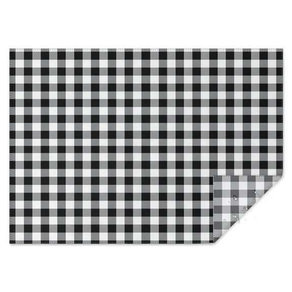 Black White and Gray Checkerboard Pattern Rectangle Tablecloth 60"x84",Waterproof Polyester Rectangle Table Cloth, Wipeable Spillproof Polyester Tablecloth for Dining, Camping, Indoor and Outdoor