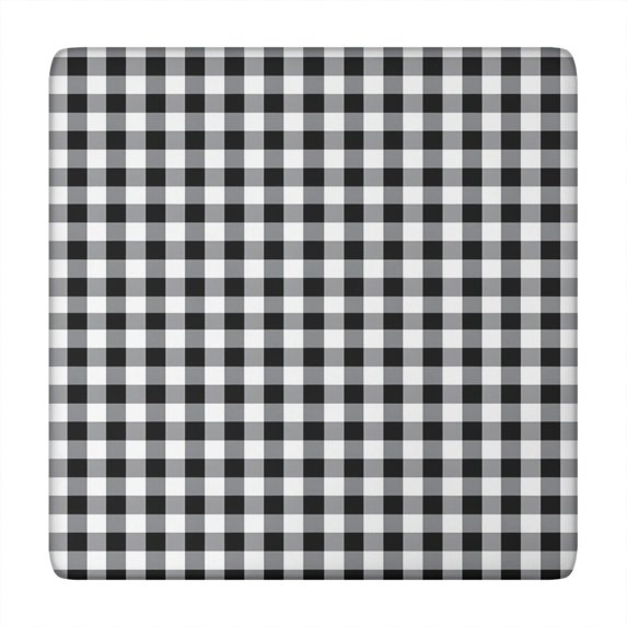 Black White and Gray Checkerboard Pattern Square Fitted Tablecloth with Elastic Edge,Square Table Cover,Washable Elastic Table Cover for Home Kitchen Party Decor 34"x34"