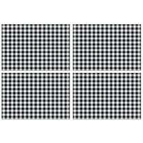 Black White and Gray Checkerboard Pattern Summer Placemats Table Placemats Set Of 4-Linen Kitchen Washable Placemats Table Mats 11.8"x17.7" Non-Slip Heat Resistant