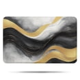 thumbnail image 1 of Black White Gray Gold Marble Pattern Bathroom Rugs Mat,Non Slip Microfiber Bathroom Rug,Rubber Backing,Soft Bathroom Mats for Bathroom Floor,Tub and Shower,17x27in(43x68cm), 1 of 5