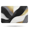 thumbnail image 1 of Black White Gray Gold Marble Pattern Bathroom Rugs Mat,Non Slip Microfiber Bathroom Rug,Rubber Backing,Soft Bathroom Mats for Bathroom Floor,Tub and Shower,17x27in(43x68cm), 1 of 5