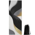 thumbnail image 1 of Black White Gray Gold Marble Pattern Hot Yoga Mat Towel Non Slip for Hot Yoga - Quick-Drying Yoga Mat Cover with 4 Corner Pockets with Travel Bag - Hot Yoga Towel Non Slip 74"x26", 1 of 6