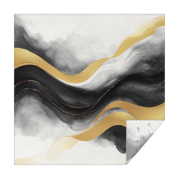 Black White Gray Gold Marble Pattern Square Tablecloth,Waterproof Square Table Cover,Wipeable Spillproof Washable Table Cover for Home Kitchen Party Decor 52"x52"(132x132cm)