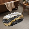 thumbnail image 1 of Black White Gray Gold Marble Super Absorbent Quick-Drying Bathroom Mat Rug, Rubber Non-Slip Bottoms, Easy to Clean,Ultra Thin Bathroom Rugs Fit Under Door and Bathtub(17×27.5Inch), 1 of 6