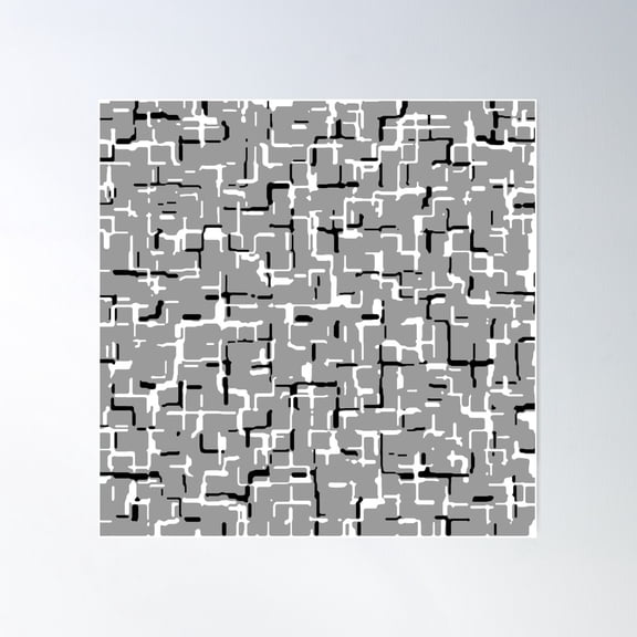 Black White Gray Grey Trendy Pattern Poster Wall Art, Modern Wall Decor For Living Room Bedroom, 24x24 UNFRAMED