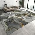 thumbnail image 1 of Black White Gray Ink Texture Living Room Rugs, Abstract Golden Marble Large Carpet, Soft Non-Slip Non-Shedding Area Rug For Laundry Dining Room Nursery 5x7ft, 1 of 6