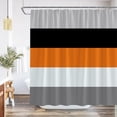 thumbnail image 1 of Black White Gray Orange Shower Curtain Set Abstract Geometric Stripe Modern Contemporary Simple Fashion Boho Mid Century Bathroom Decor Set Polyester Fabric with Hooks 70Wx70H Inch, 1 of 6