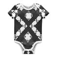 thumbnail image 1 of Black White Gray Pixel Pattern Pure Cotton Bodysuit Short Sleeve Pajamas One-Piece Romper Unisex 9M, 1 of 6