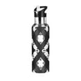 thumbnail image 1 of Black White Gray Pixel Pattern Sports Bottle with Straw Stainless Steel Water Jug Portable Thermal Cup Leak-proof 1000ML, 1 of 9