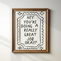 Black White You'Re Doing Great Print, Trendy Decor, Encouraging Words, Dorm Decor, Wall Art Wall Art, Modern Wall Decor For Living Room, 8x12 UNFRAMED