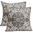 thumbnail image 1 of Black White Grey Ethnic Boho Pillow Covers 20X20 Inch Bohemian Carpet Vintage Gray Floral Pillow Cases southwestern Throw Pillows Set of 2 Home Decor for Living Room Bedroom Outdoor Cushion, 1 of 6