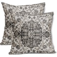 thumbnail image 1 of Black White Grey Ethnic Boho Pillow Covers 20X20 Inch Bohemian Carpet Vintage Gray Floral Pillow Cases southwestern Throw Pillows Set of 2 Home Decor for Living Room Bedroom Outdoor Cushion, 1 of 6