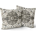 thumbnail image 1 of Black White Grey Ethnic Boho Throw Pillow Covers 20x20 Inch Bohemian Carpet Vintage Gray Floral Decorative Pillows Pillow Cases Farmhouse Accent Home Decor For Bedroom Couch Sofa Porch Set Of 2, 1 of 3