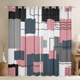 thumbnail image 1 of YST Black White Grey Pink 42"Wx90"L Blackout Curtains Geometric Square Window Curtains For Kids Girls Bedroom Blue Gray Geometry Window Curtains Modern Abstract Window Treatments 2 Panels, 1 of 6