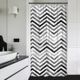 thumbnail image 1 of Black White Grey Stall Small Half Size Shower Curtain 36x72 Inch Chevron Herringbone Ombre Striped Geometric Single Narrow Walkin Standing Dorm Decor Fabric Bathroom Polyester Waterproof, 1 of 6