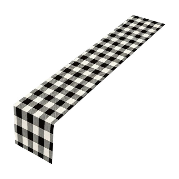 Black and White Grid Table Runners, Farmhouse Table Runner Dresser Scarves 72 inches Long,Modern Decortaive Table Runner Cover for Dining Coffee Table Holiday Party Wedding