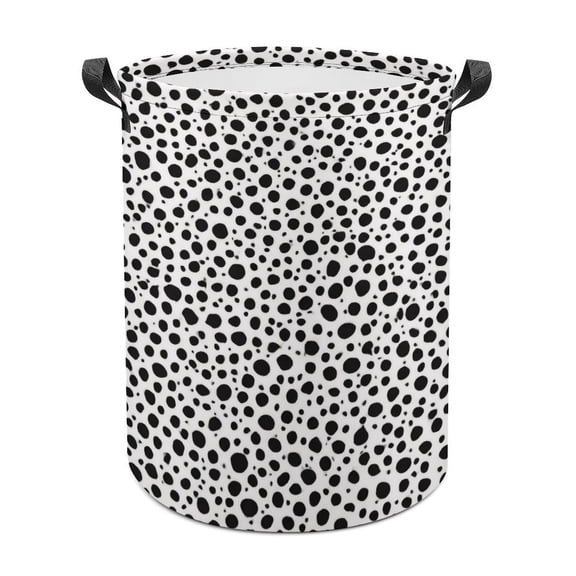 Black And White Halftone Waterproof Oxford Cloth Laundry Hamper, Collapsible Storage Bin with Reinforced Handles for Clothes and Toys, 3 Sizes Available