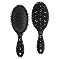 thumbnail image 1 of Black White Halloween Bat Moon Spider Pattern Hair Brush,Girls Detangling Hair Brush,Glide Through Tangles with Ease for Wet & Dry Hair,8.8"X2.8", 1 of 7