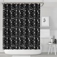 thumbnail image 1 of Black White Halloween Candle Eye Bat Pattern Shower Curtain 84"x72" ,Bathroom Decorative Shower Curtains Set with 12 Hooks,Modern Waterproof Washable Shower Curtain, 1 of 6