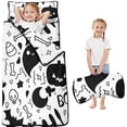 thumbnail image 1 of Black and White Halloween Doodle Pattern Toddler Nap Mats for Kids Preschool,51"x22" Sleeping Mat Bag or Kids,Toddler Sleeping Bag,Toddler Nap Mat or Daycare, 1 of 6