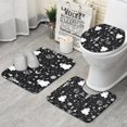 thumbnail image 1 of Black and White Halloween Elements Pattern Bathroom Rugs Sets 3 Piece,Toilet Cover Set,Absorbent Non Slip Bathroom Mats Sets with U-Shaped Contour Rug Toilet Rug Set, 1 of 5