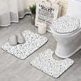 thumbnail image 1 of Black and White Halloween Ghosts Bathroom Rugs Sets 3 Piece,Toilet Cover Set,Absorbent Non Slip Bathroom Mats Sets with U-Shaped Contour Rug Toilet Rug Set, 1 of 5