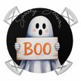 thumbnail image 1 of Black White Halloween Round Tablecloth for 55-60 Inch Tables, Fitted Table Cover with Elastic Edge, Ghost Modern Art Waterproof Outdoor Table Cloth Protector for Patio Garden Dinner Picnic, 1 of 9