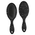 thumbnail image 1 of Black White Halloween Skull Bat Moon Pattern Hair Brush,Girls Detangling Hair Brush,Glide Through Tangles with Ease for Wet & Dry Hair,8.8"X2.8", 1 of 7