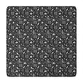 thumbnail image 1 of Black White Halloween Skull Pattern Square Fitted Tablecloth with Elastic Edge,Square Table Cover,Washable Elastic Table Cover for Home Kitchen Party Decor 34"x34", 1 of 6