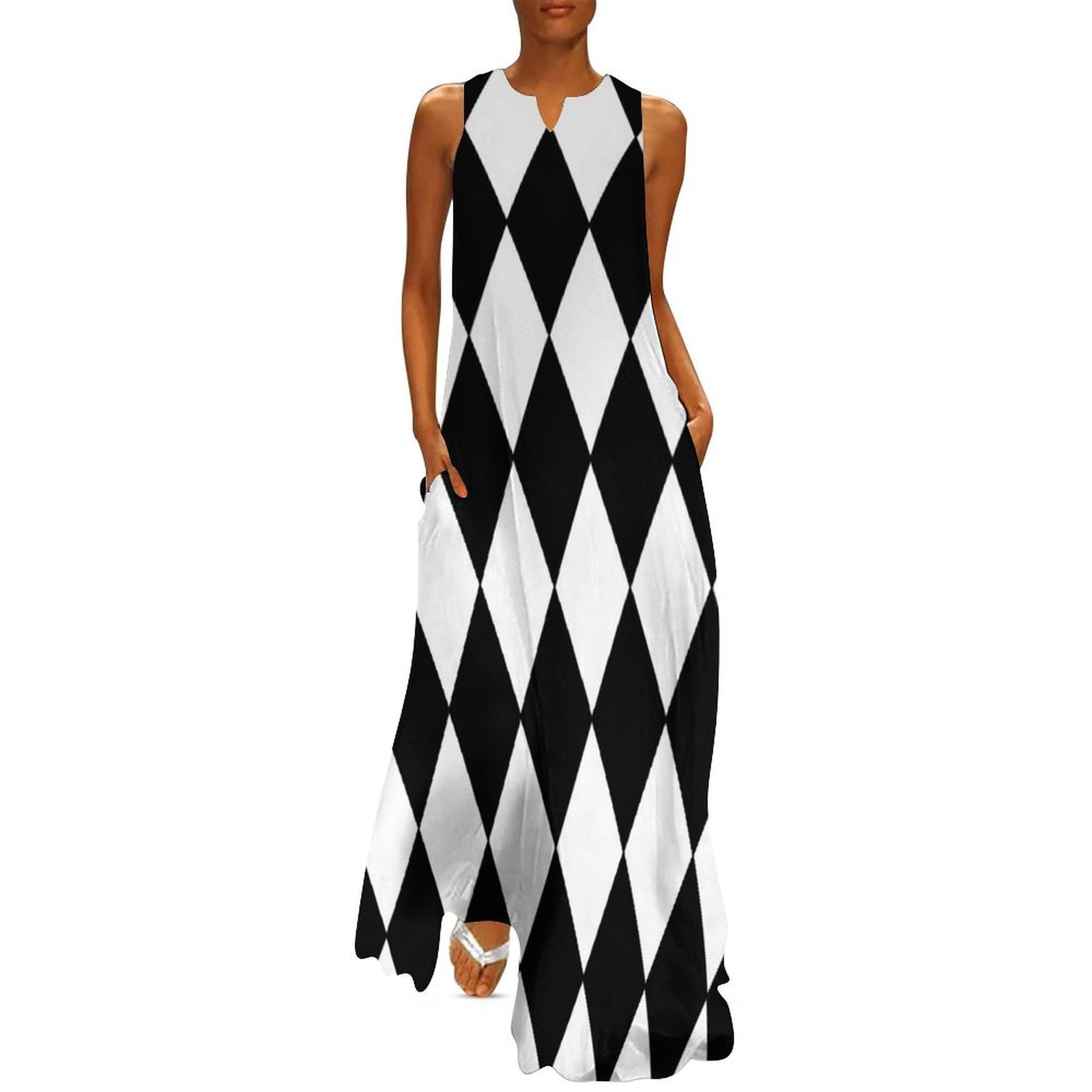 Black White Harlequin Long Dress Long dress Woman clothing wedding dresses for woman chic and elegant woman dress - Walmart.com Black White Harlequin Long Dress Long dress Woman clothing wedding dresses for woman chic and elegant woman dress - Walmart.com