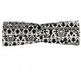 thumbnail image 1 of Black and White Headband, Folk and National Art Design Mexican Mayan Culture Pattern with Triangles, Elastic and Soft Women's Bandana for Sports and Everyday Use, Grey Red Coconut, by Ambesonne, 1 of 3