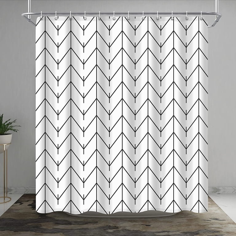 Black And White Bathroom Window Curtains