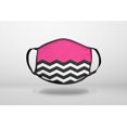 thumbnail image 1 of Black White Hot Pink Chevron - 3-Ply Reusable Soft Cloth Face Covering, Unisex, Cotton Inner Layer, 1 of 3