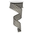 thumbnail image 1 of Black & White Houndstooth Wired Ribbon, 1.5" x 10 Yards, 1 of 1