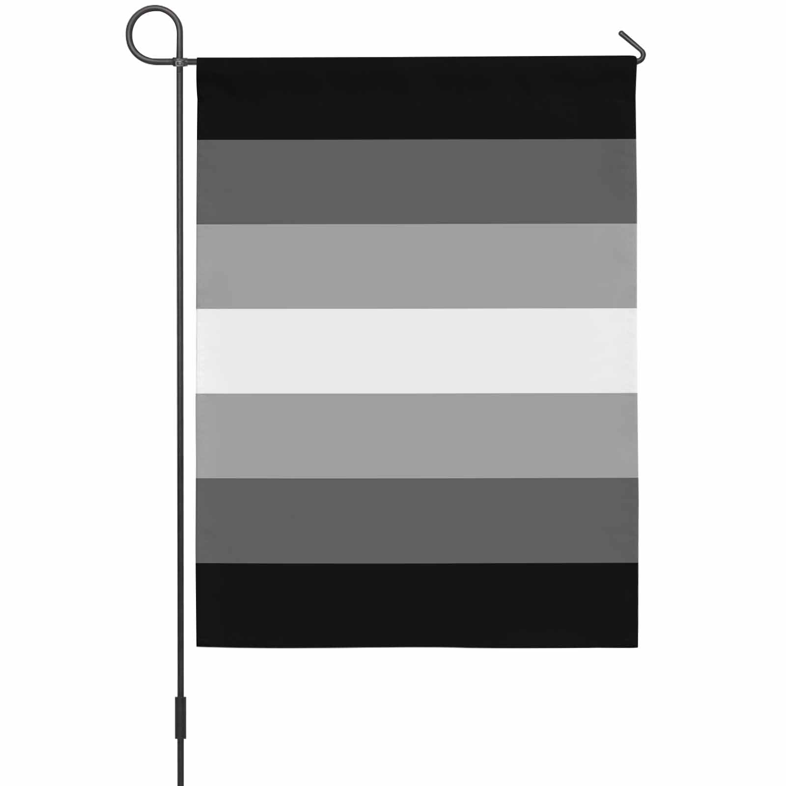 Black White House Flag 28 x 40 Inches, Ombre Stripe Weather Proof Outdoor Patio Flags Double Sided Small House Decoration for Yard Lawn Outside Home