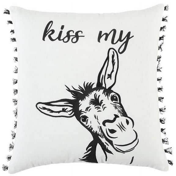 Black & White Humorous Donkey Throw Pillow