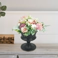 thumbnail image 1 of Black & White Iron Decorative Vase - 15x12x12cm Modern Floral Centerpiece for Weddings, Home, Office - Elegant Gift for Mother's Day, Anniversary, Housewarming, 1 of 6