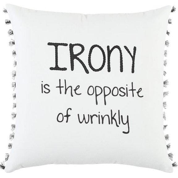 Black & White Irony Fun Message Throw Pillow